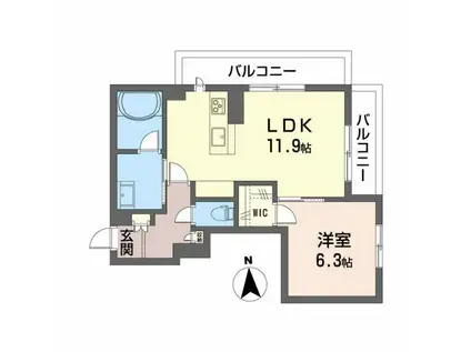 薬師堂館(1LDK/3階)の間取り写真