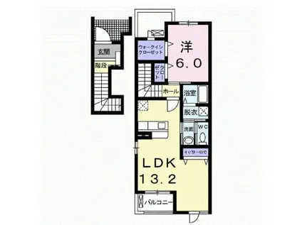 サウスSUNFLOWER(1LDK/2階)の間取り写真