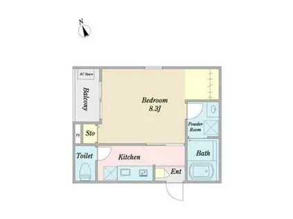 LECOCON栄生(1K/1階)の間取り写真