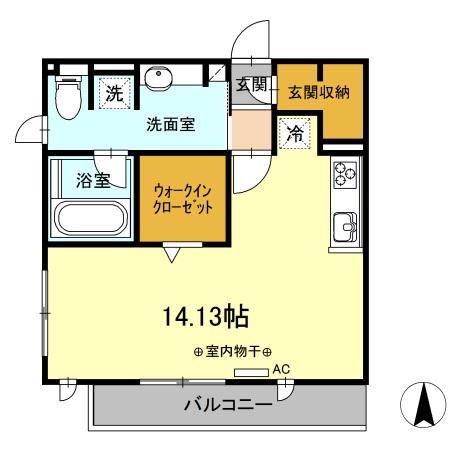 フェリーチェ(ワンルーム/3階)の間取り写真