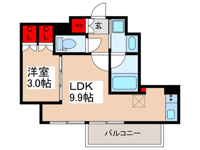 パークアクシス浦安(1LDK/13階)の間取り写真
