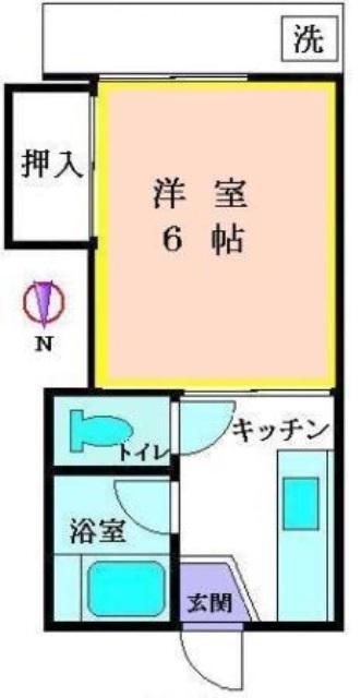 コーポ大野(1K/1階)の間取り写真