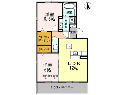 ハピネス コスモII(2LDK/1階)の間取り写真