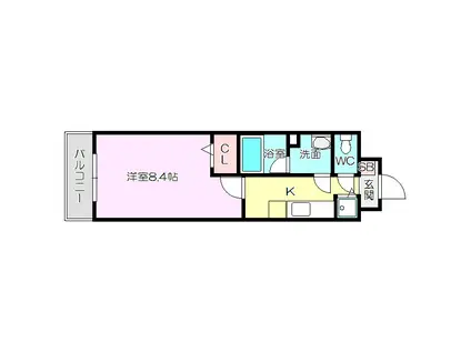 ベルマノワール(1K/2階)の間取り写真