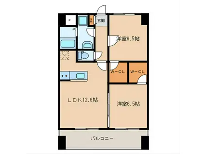 マーブル リヌーキー II(2LDK/2階)の間取り写真