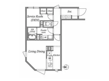 ES-GRANDE前仲町デュオ(1SLDK/2階)の間取り写真