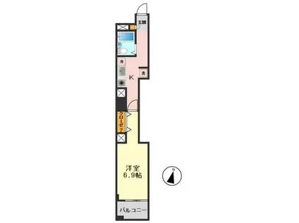 東京グランファースト(1K/3階)の間取り写真