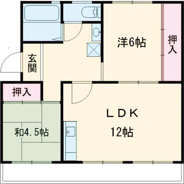 コーポ西栄(2LDK/1階)の間取り写真