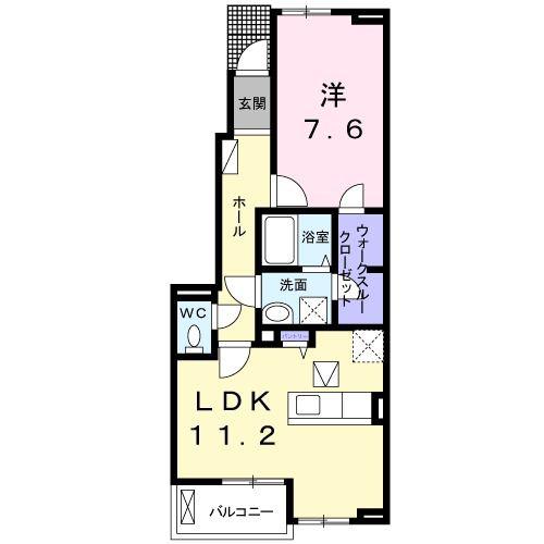 LINDA CASA(1LDK/1階)の間取り写真