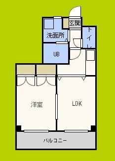 Mプラザ城東六番館(1LDK/2階)の間取り写真
