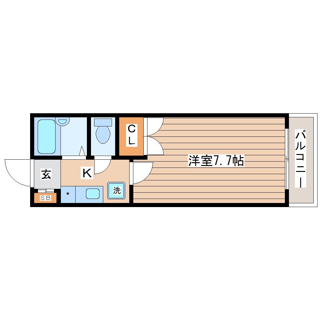パークハイツ二軒茶屋(1K/5階)の間取り写真