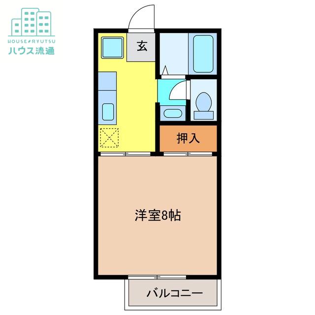 鳥栖南ハイツ(1K/2階)の間取り写真