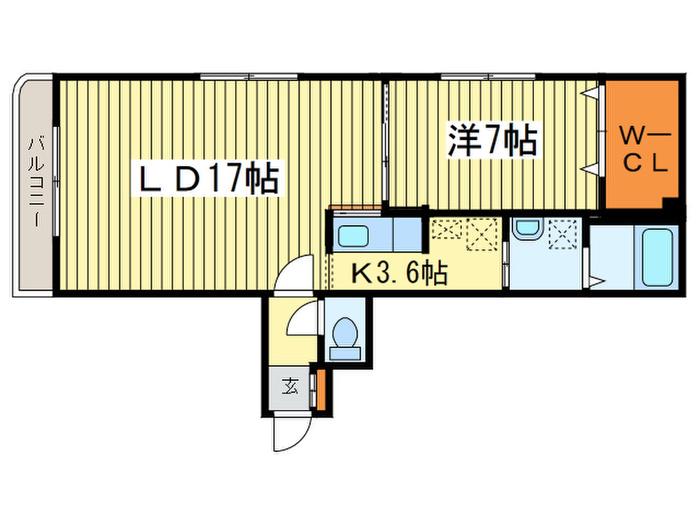 グランメールノース15(1LDK/4階)の間取り写真
