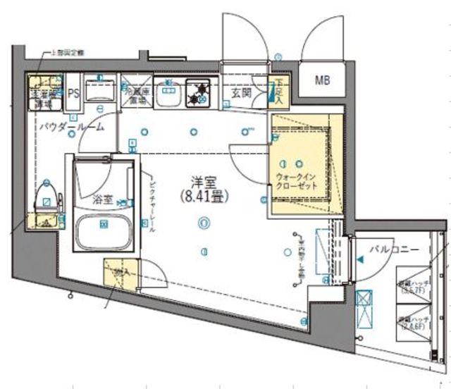 SHOKEN RESIDENCE早稲田(1K/7階)の間取り写真