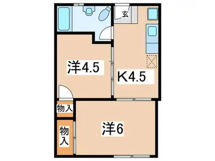 石川ビル(2K/3階)の間取り写真