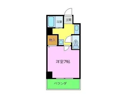 メゾンサイプレスⅡ(1K/3階)の間取り写真