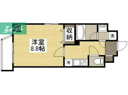 THE MODERN 表町(1K/3階)の間取り写真