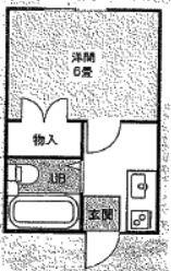 サンヒルズ飯塚(1K/2階)の間取り写真