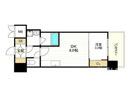 スプランディッドあびこ駅前DUE(1LDK/10階)の間取り写真
