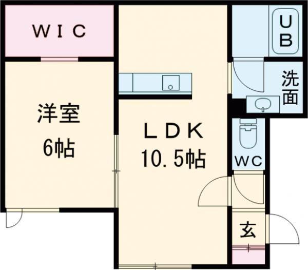 PEACE 622B(1LDK/1階)の間取り写真