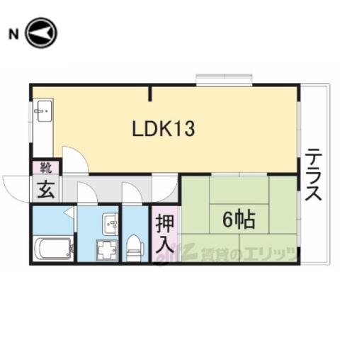 ユーミー清道(1LDK/2階)の間取り写真