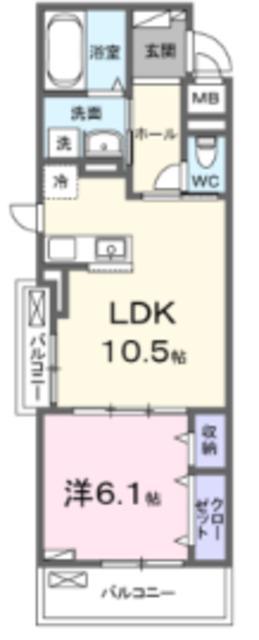 アピオ武蔵浦和(1LDK/3階)の間取り写真