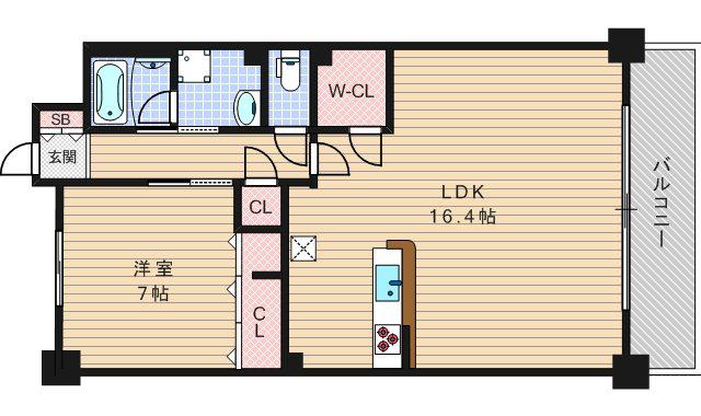 ソル グランデ(1LDK/5階)の間取り写真