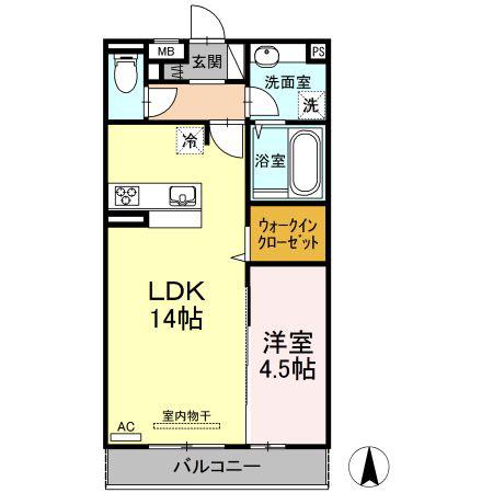 D-ROOMセレーノ(1LDK/3階)の間取り写真