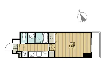 BUENA万代4(1K/6階)の間取り写真