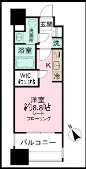 パークアクシス福岡県庁前(ワンルーム/3階)の間取り写真
