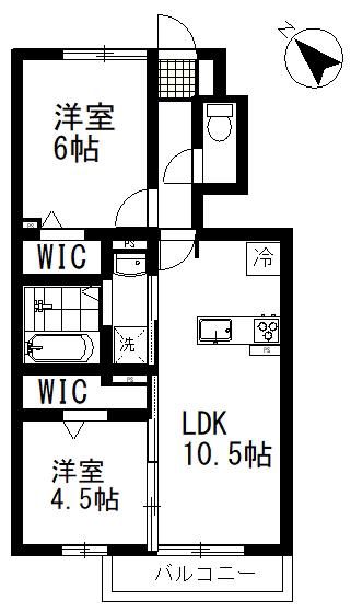 ソラーナ(2LDK/1階)の間取り写真