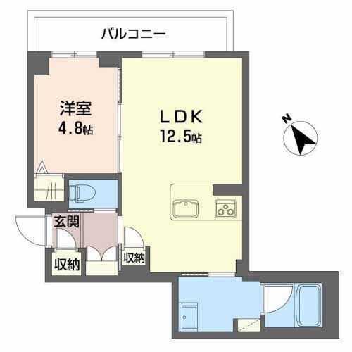 CITYPLAZA大手門(1LDK/1階)の間取り写真
