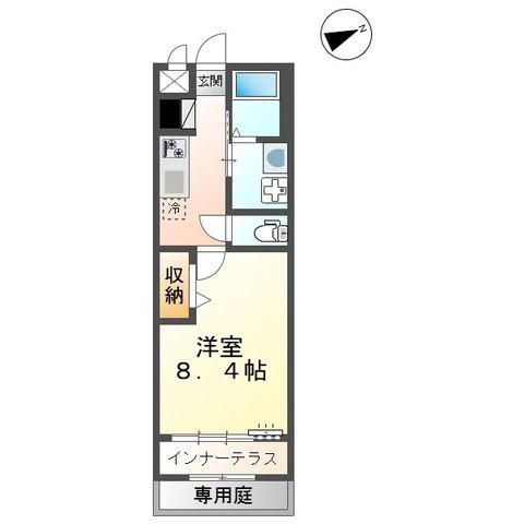 アジュール(1K/1階)の間取り写真