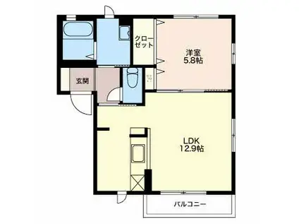 CASA DE LUNA(1LDK/1階)の間取り写真