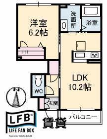 シャーメゾンエリシオン(1LDK/1階)の間取り写真