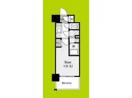 エスリード大阪イーストエッジ(1K/2階)の間取り写真