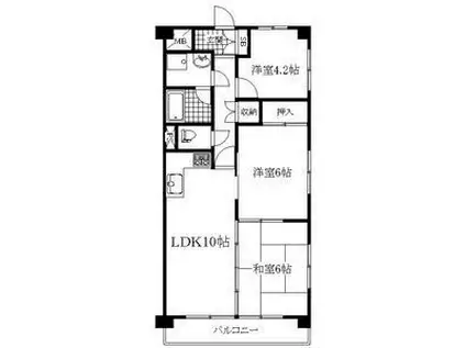 インテリジェント星ヶ丘I号館(3LDK/3階)の間取り写真