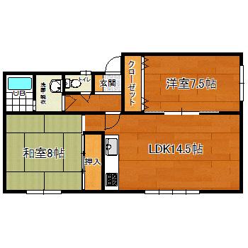 阿部アパート(2LDK/1階)の間取り写真