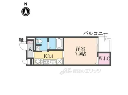 サンリット 城南(1K/4階)の間取り写真