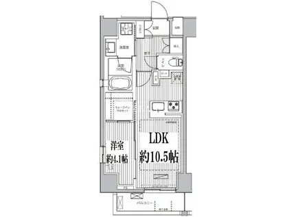 シティインデックス千代田秋葉原(1LDK/10階)の間取り写真