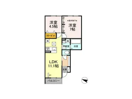 ヴィラ ジュネス(2LDK/1階)の間取り写真