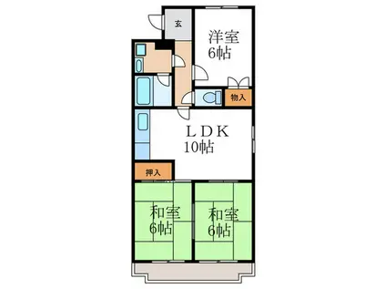 ニューシャトー長岡(3LDK/2階)の間取り写真