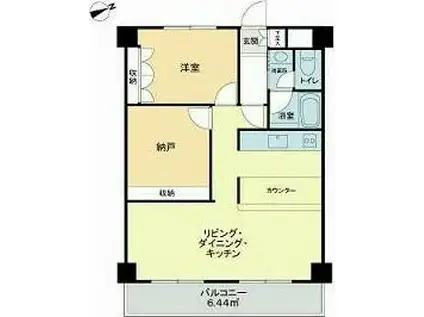 エンゼルハイム長津田(1SLDK/2階)の間取り写真