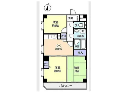 グランディオ・ウエノ(3DK/2階)の間取り写真