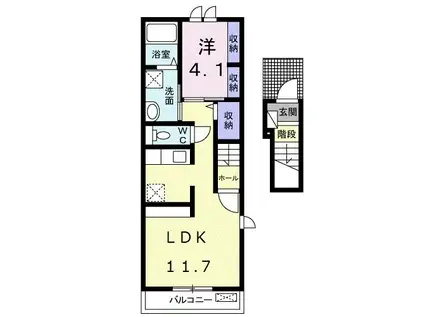 サウス コートII(1LDK/2階)の間取り写真