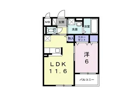 アーバンリオグランデ池田(1LDK/2階)の間取り写真