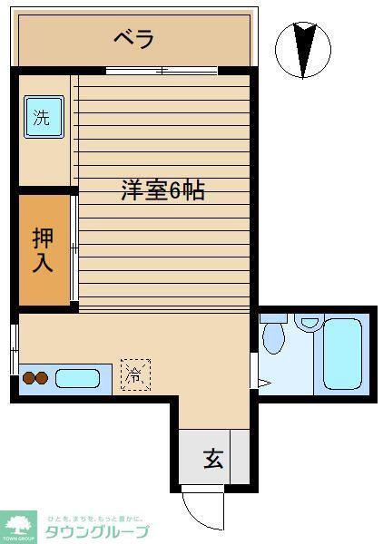 コーポ山根(1K/3階)の間取り写真