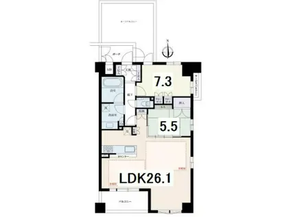 ザ京都レジデンス岡崎神宮(2LDK/4階)の間取り写真