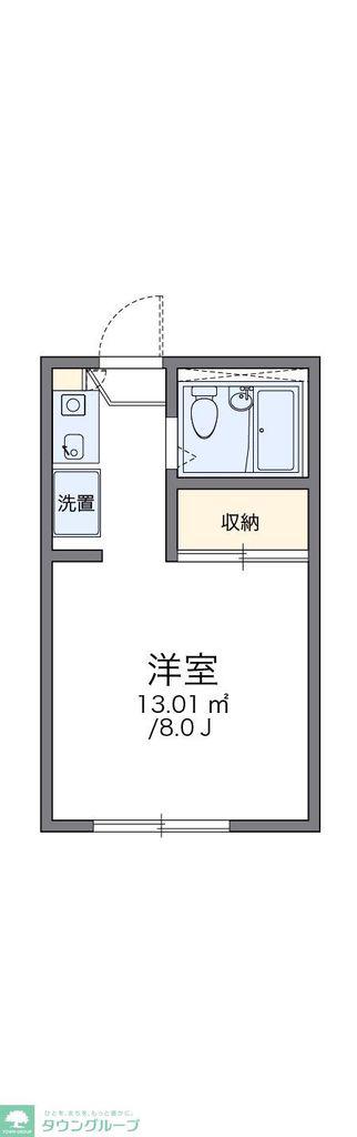 レオパレス中曽根I(1K/2階)の間取り写真
