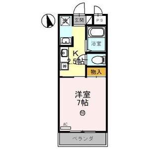 サニーウェル新石切(1K/1階)の間取り写真